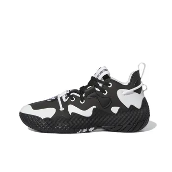 Adidas Harden Vol.6 Abrasion Resistant Low Top Performance Basketball Shoes Black White Teenagers