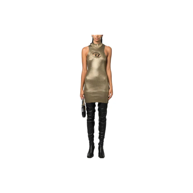 DIESEL Sleeveless Dress Women's Gold-1