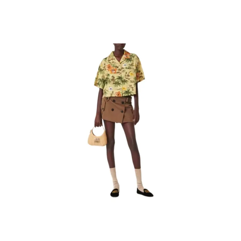 MIU MIU SS24 Casual Short Skirts Women's Cork Beige-1