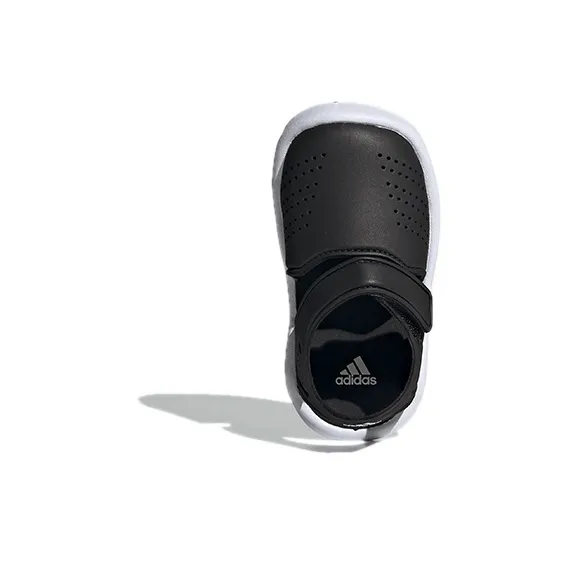 Adidas Fortaswim Stripes I Slip-Resistant Anti-Kick Wear-Resistant Low-Top Toddler Shoes Black White Infant And Toddler-4