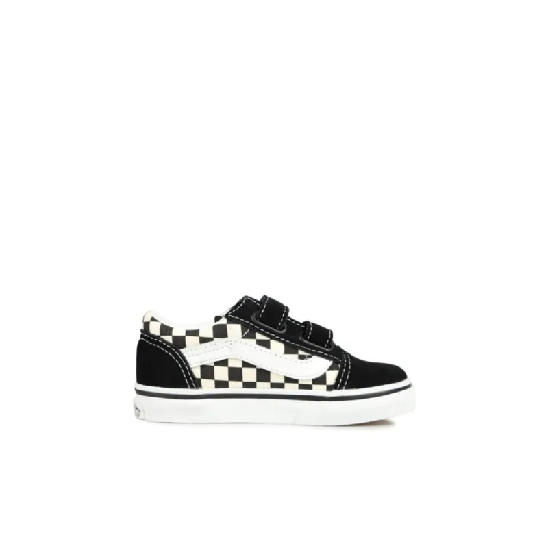 Vans Old Skool Velcro Primary Checkerboard Black White Kids-1