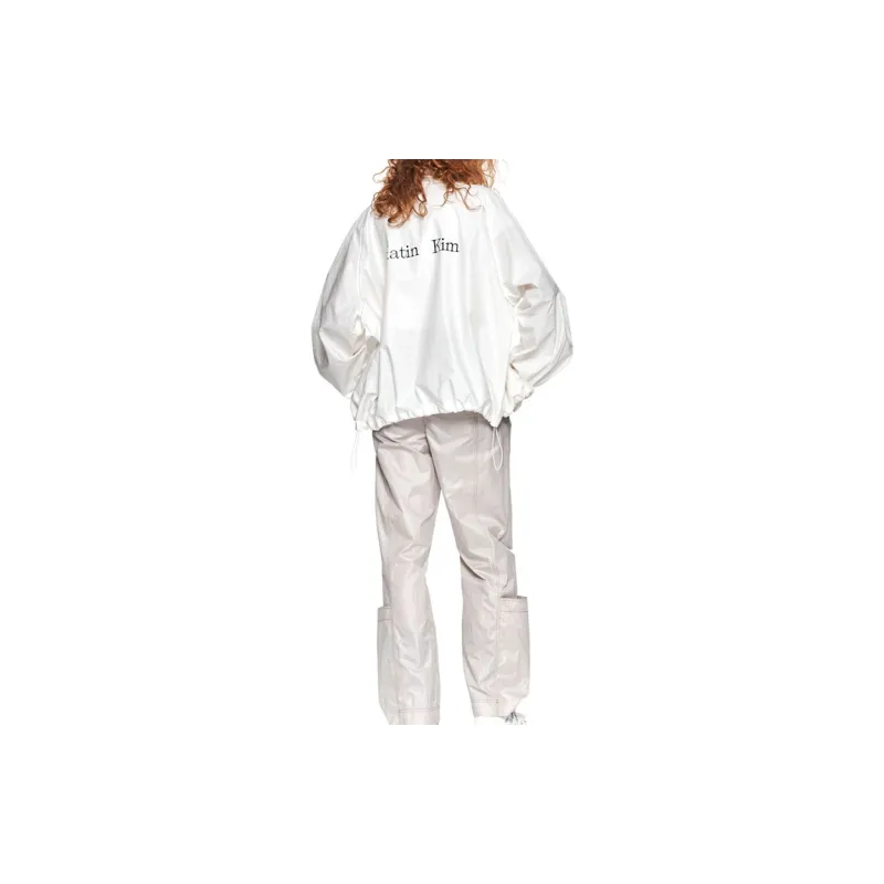 MATIN KIM Women's Logo Coating Jacket Ivory-3