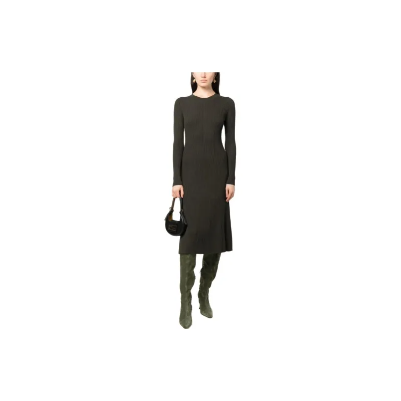 PAROSH Long Sleeved Dresses Women's Green-1