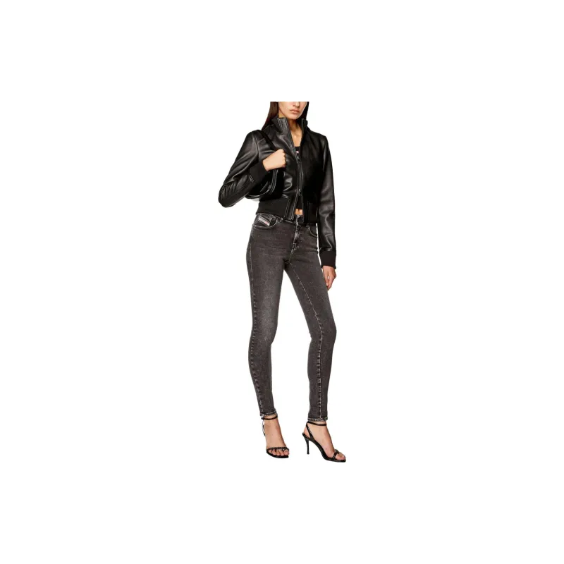 DIESEL L Hung Logo embossed Leather Jacket-3