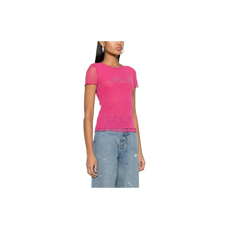Misbhv Logo Embellished Mesh Crewneck T Shirt-2