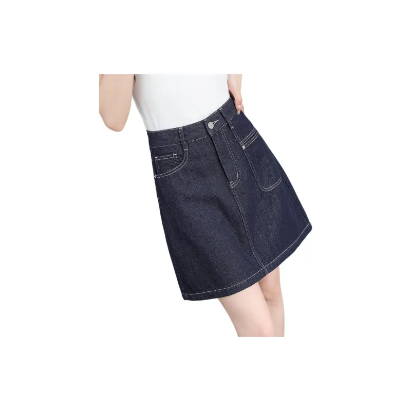 Mo Han Yi Mei Denim Short Skirts Women's Blue-2