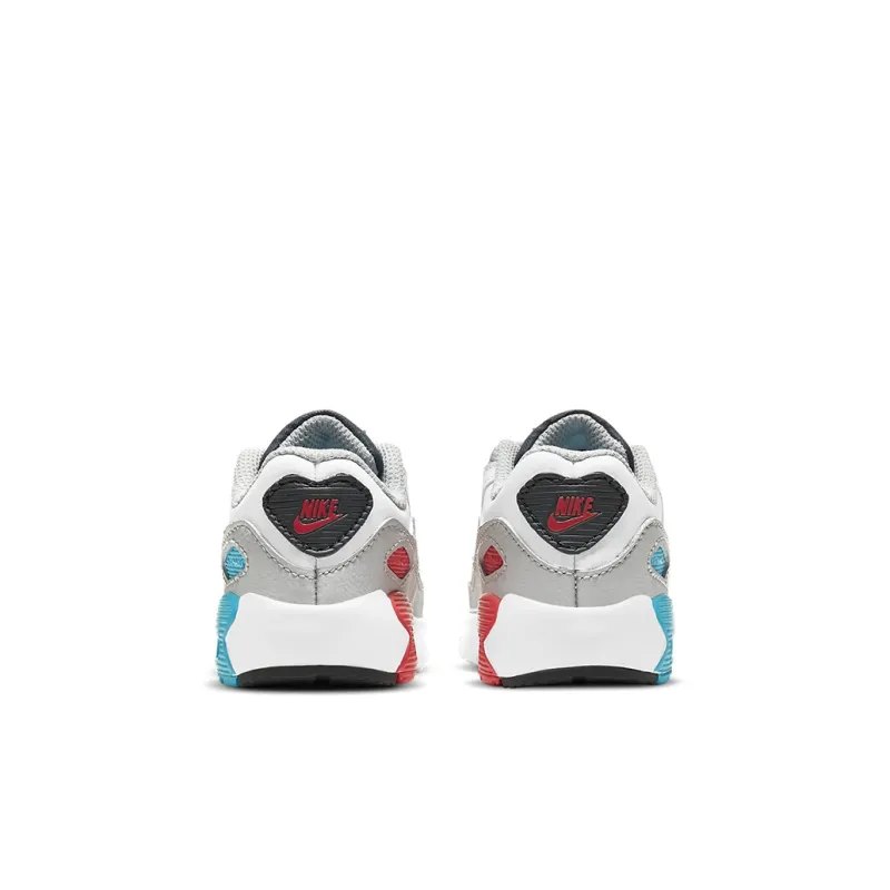 Nike Air Max 90 Slip-Resistant Cushioning Low-Top Toddler Shoes Red Blue White Infant And Toddler-4
