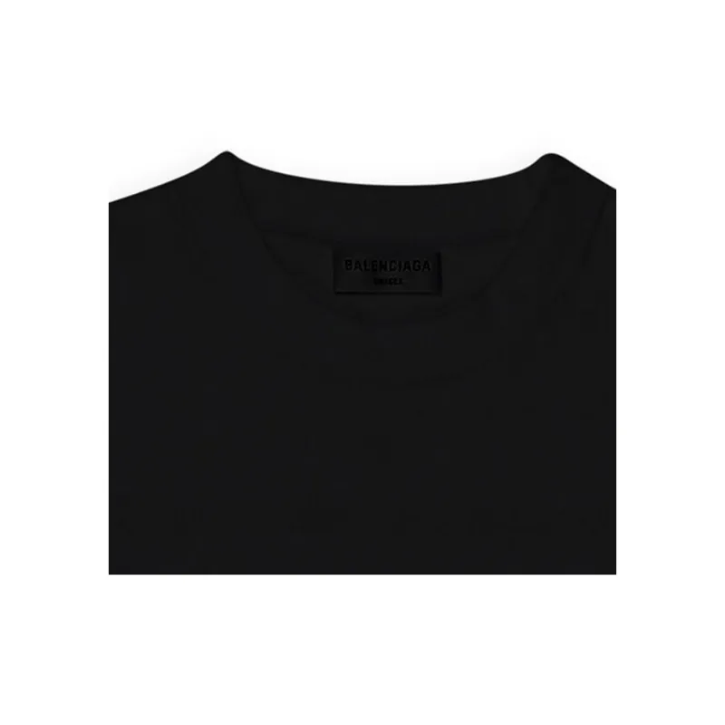 Balenciaga X WFP FW22 Drop Shoulder Sleeve T Shirt Women's Black-4