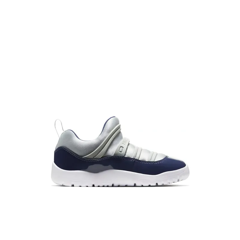 Jordan Air Jordan 11 Retro Little Fle Low Top Children's Basketball Shoes Blue Silver Children Aged 3 7 Years Old-1