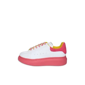 Alexander McQueen Oversized Low Top Kids' Skateboarding Shoes White Pink Children Aged 3 7 Years Old