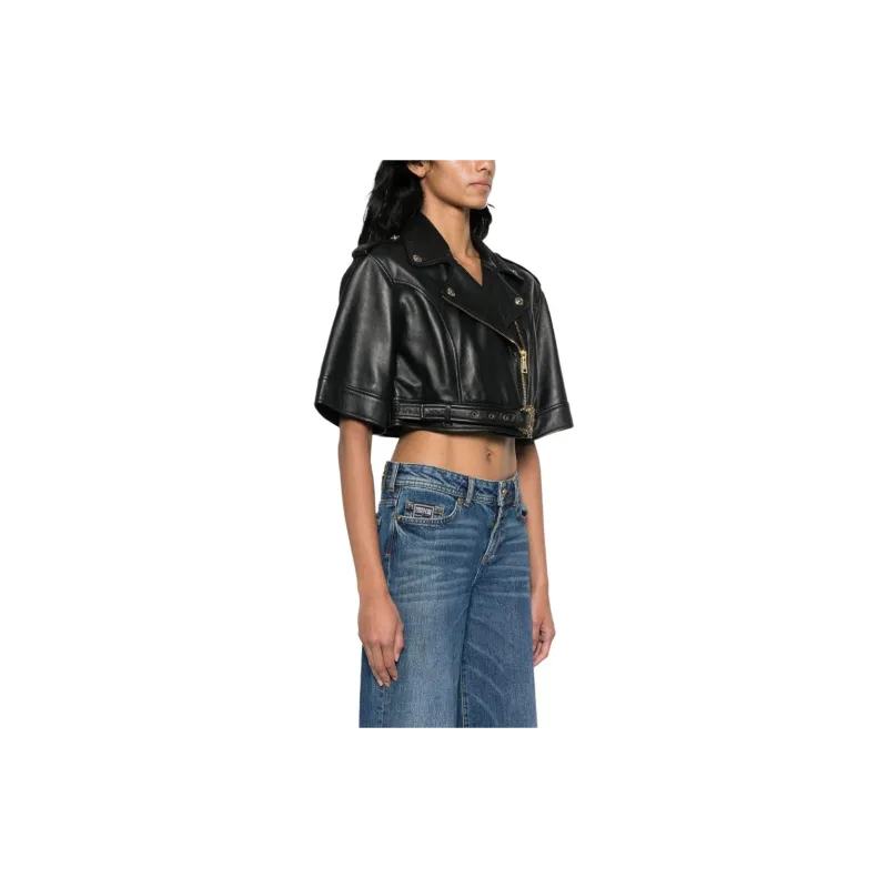 VERSACE JEANS COUTURE SS24 Leather Jacket Women's Black-3