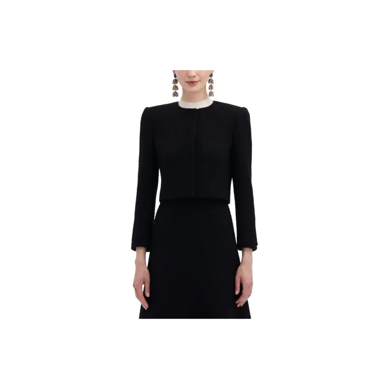 Oscar De La Renta Bow Button Tweed Jacket-2