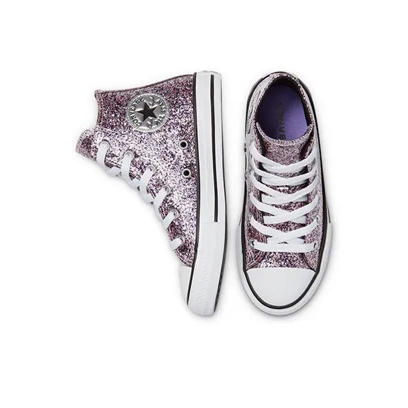 Converse All Star Series Anti Slip Wear Resistant High Top Kids Canvas Shoes Glitter Teenagers-3