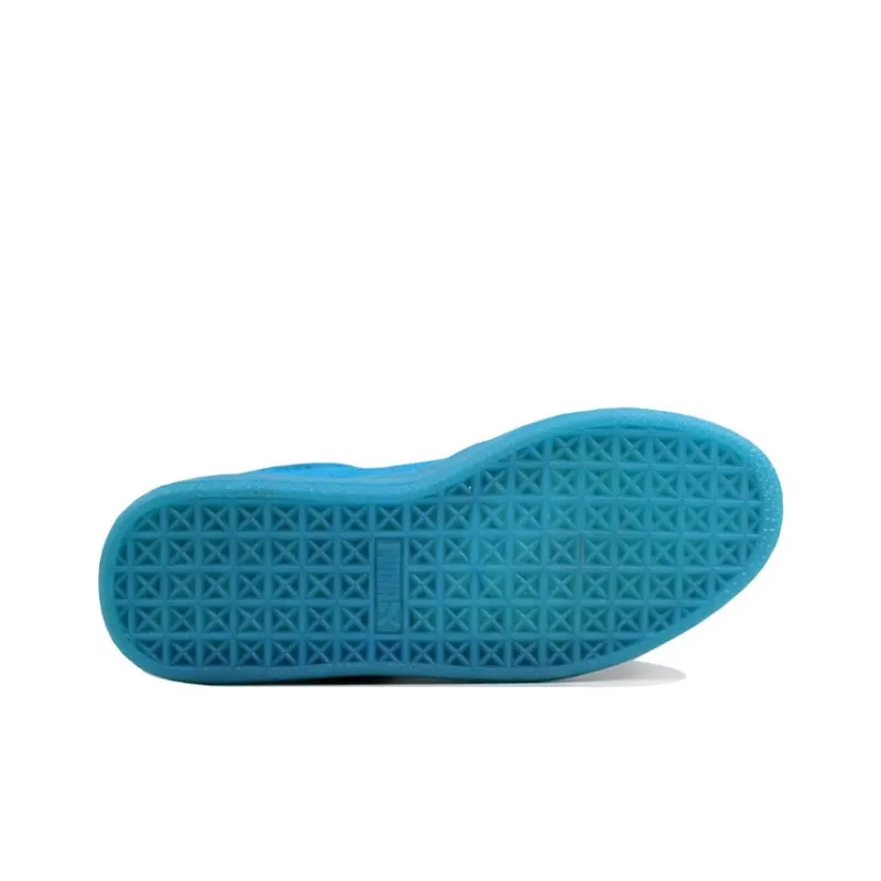 PUMA Suede Ice Fluo JR Lightweight Low Top Kids' Skateboarding Shoes Blue Teenagers-4
