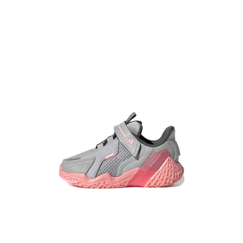 Adidas 4Uture Rnr El I Slip-Resistant Cushioning Wear-Resistant Low-Top Toddler Shoes Gray Pink Infant And Toddler-0