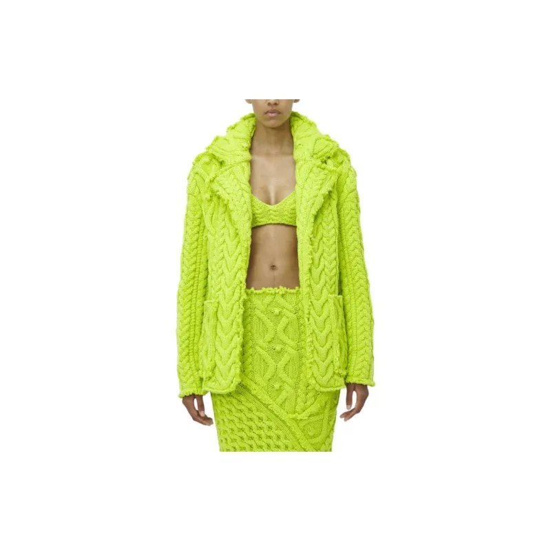 Alexander McQueen FW24 Knitwear Women's Fluorescent Yellow-4