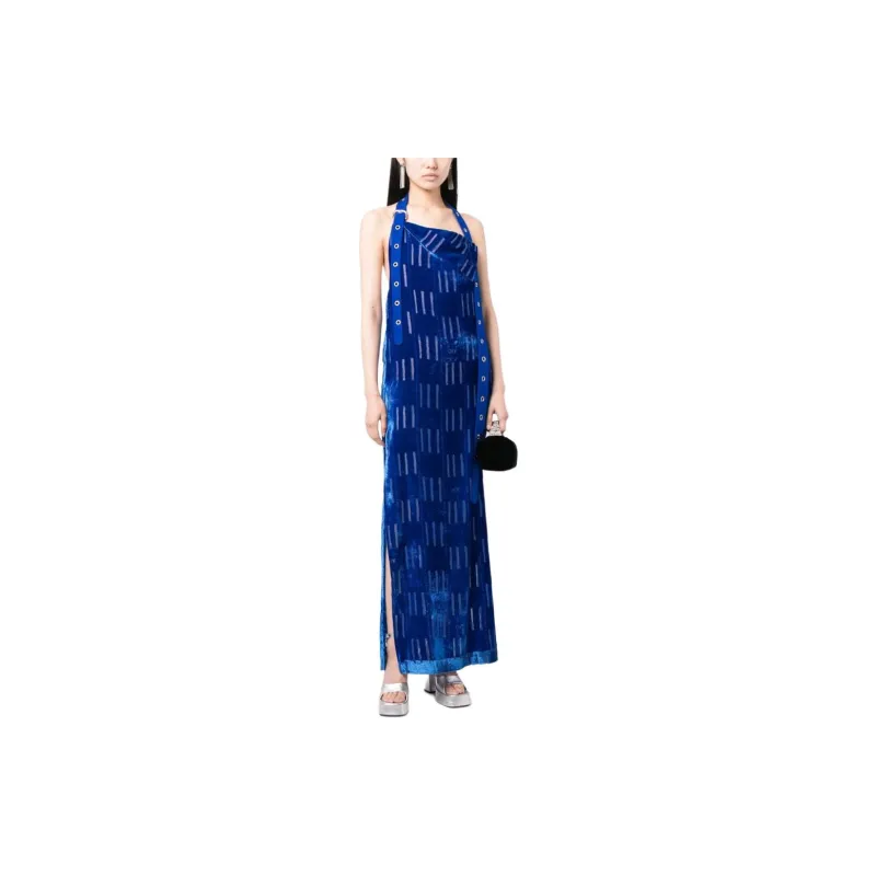 OFF WHITE Slip Dress, Regular Fit Women's Blue-1