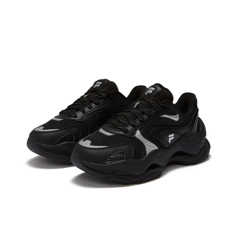 FILA FUSION Cheese Cheese Slip-Resistant Low-Top Casual Shoes Women's Black Gray-2