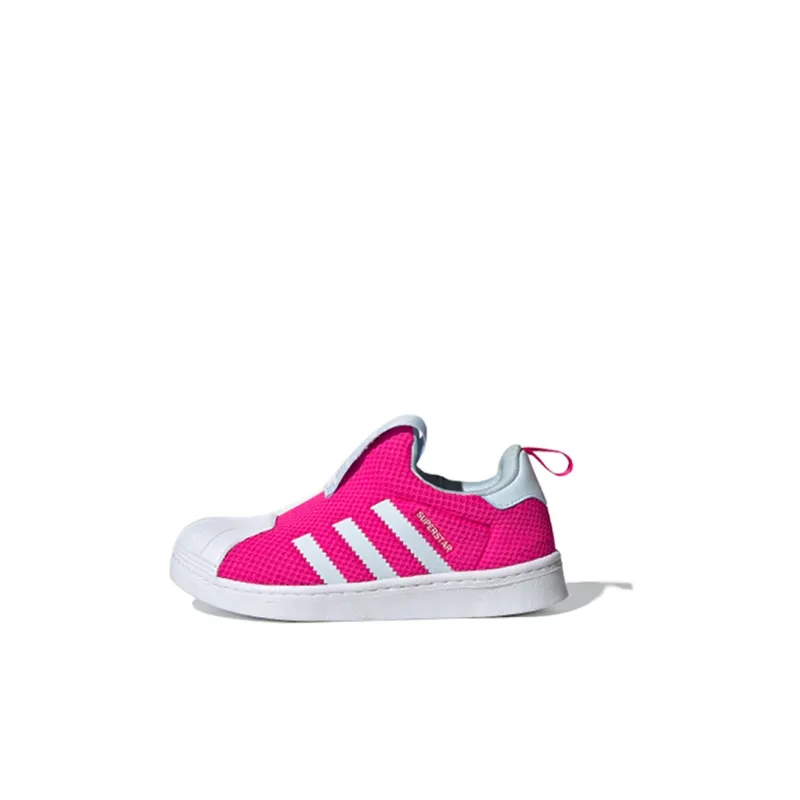 Adidas Originals 360 C Abrasion Resistant Low Top Skateboard Shoes Pink Gray White Children Aged 3 7 Years Old-0
