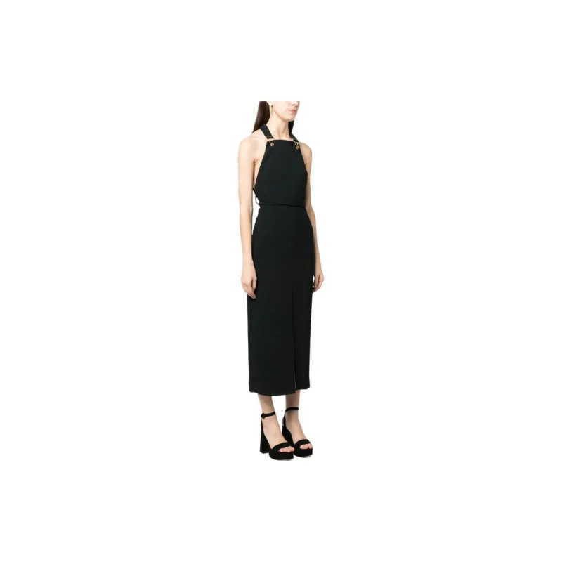 Patou Front slit Dungaree Dress-1