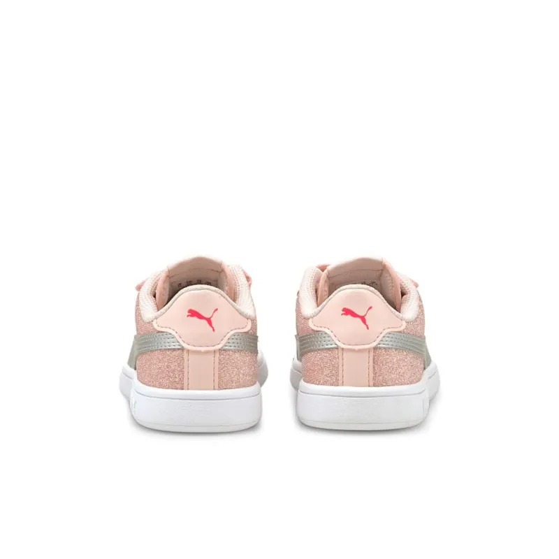 PUMA Smash Series V2 Glitz Glam Low-Top Kids' Skateboarding Shoes Pink Children Aged 3-7 Years Old-3