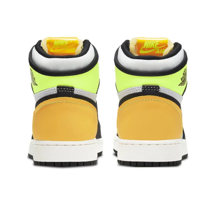 Jordan 1 Retro High White Black Volt University Gold GS-4