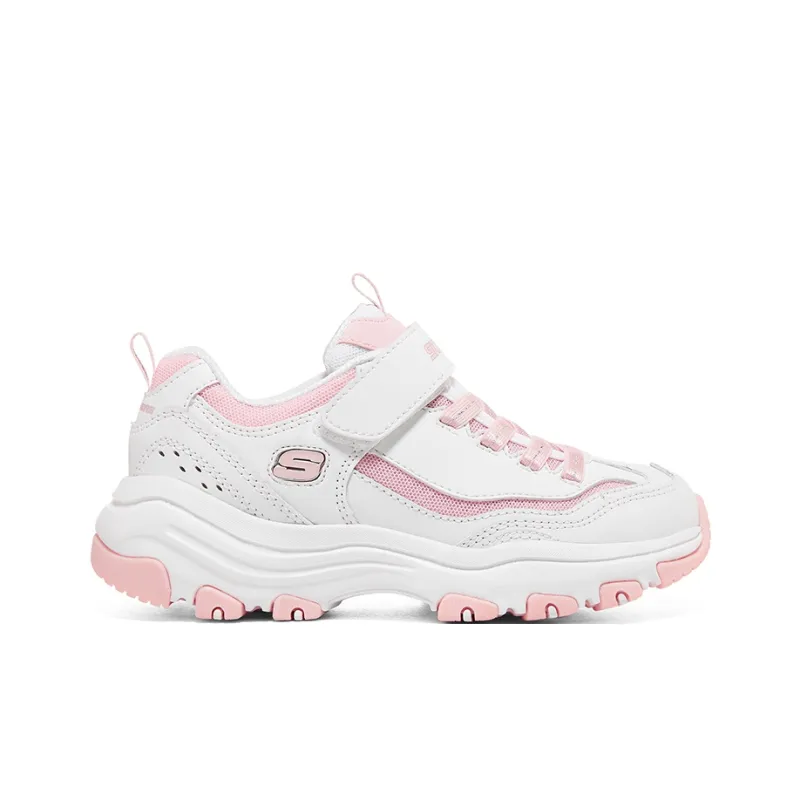 Skechers Anti Slip Wear Resistant Kids Lifestyle Shoes White Pink Teenagers-1