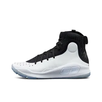 Under Armour Curry 4 High Top Children's Basketball Shoes Black White Teenagers