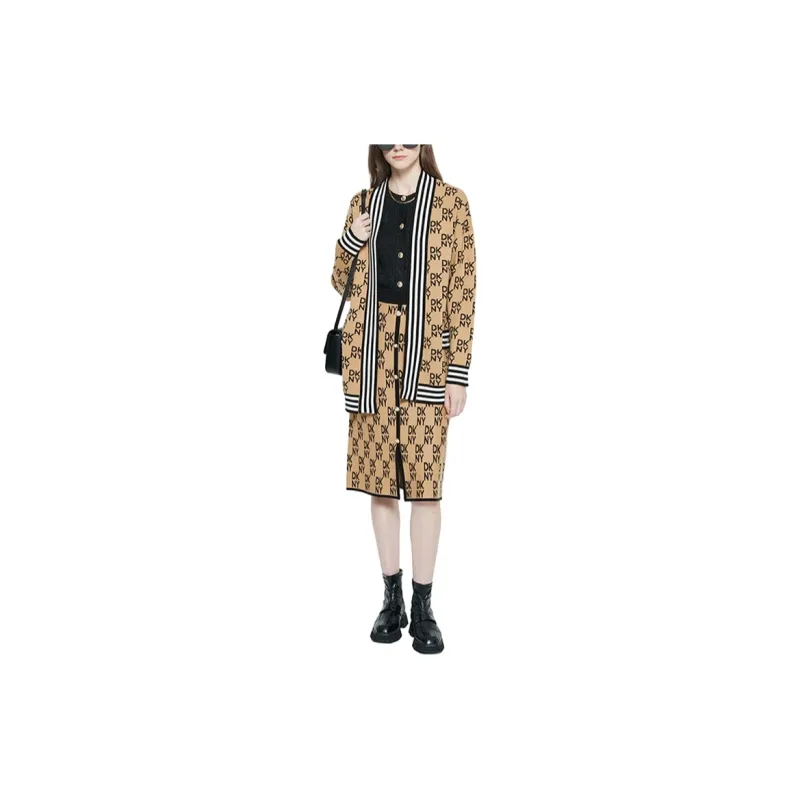 DKNY Sweater Women's Medium Coffee-1
