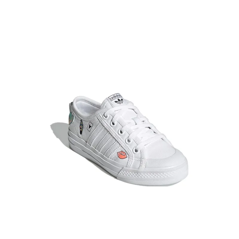 Adidas Originals NIZZA Series C Abrasion Resistant Low Top Skateboard Shoes White Children Aged 3 7 Years Old-2
