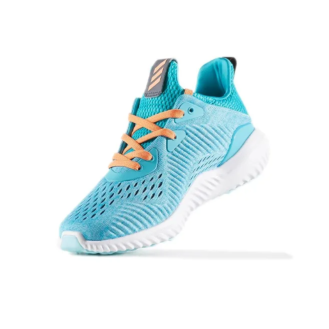 Adidas AlphaBounce J Cushioned Wear-Resistant Slip-Resistant Low-Top Kids' Running Shoes Blue Teenagers-2