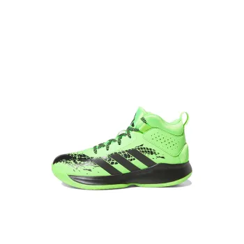 Adidas Cross Em Up 5 Anti Slip Wear Resistant Mid Top Children's Basketball Shoes Green Black Kids'