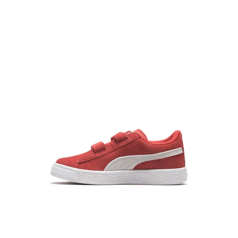 PUMA Suede 2 Straps Low Top Kids' Skateboarding Shoes Red White Children Aged 3 7 Years Old-0