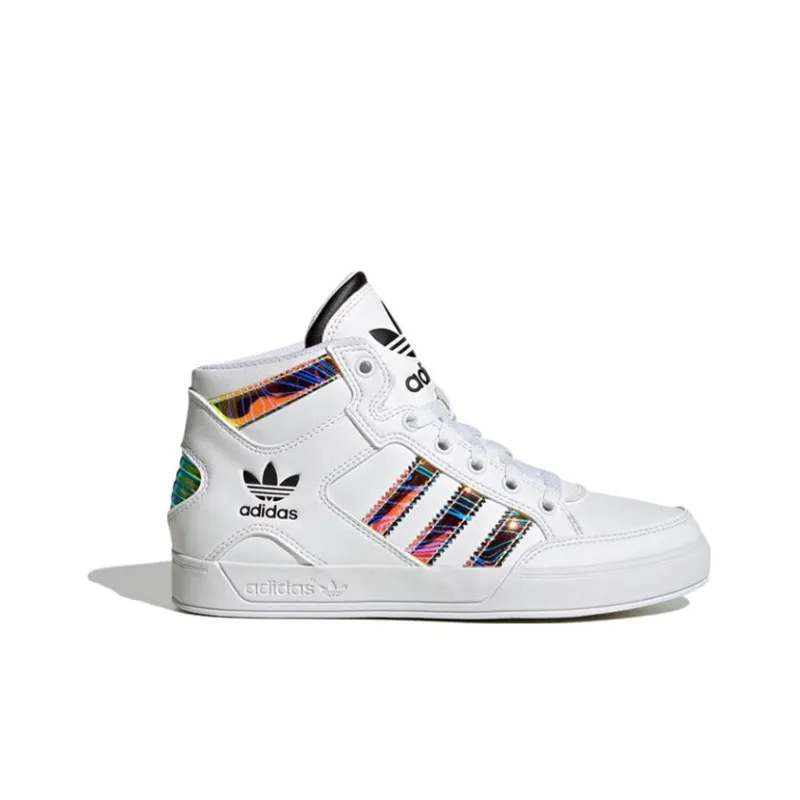 Adidas Originals Hardcourt Anti Slip Wear Resistant Mid Top Kids' Skateboarding Shoes White Teenagers-1