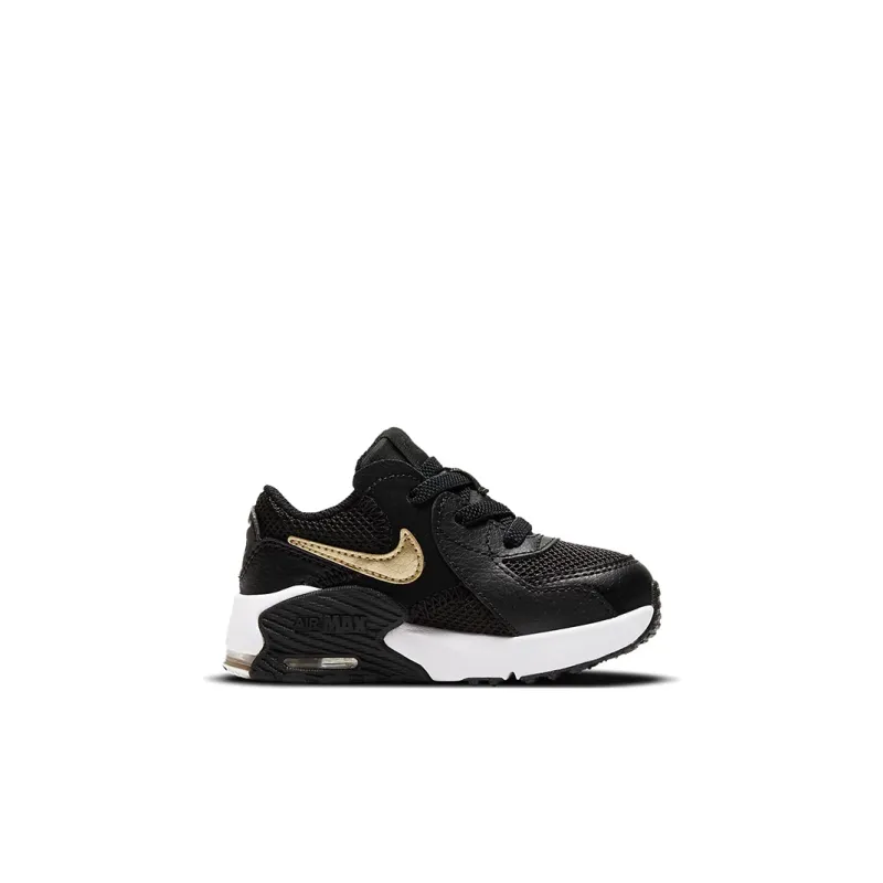 Nike Air Max Excee Abrasion Resistant Mid Top Toddler Shoes Black Gold Infant And Toddler-1