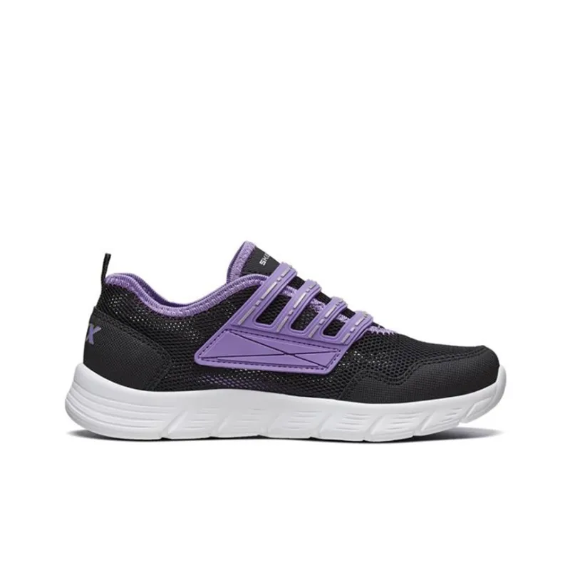 Skechers Comfy Flex 1.0 Cushioning, Slip Resistant, And Abrasion Resistant Kids Lifestyle Shoes Black Purple Teenagers-1
