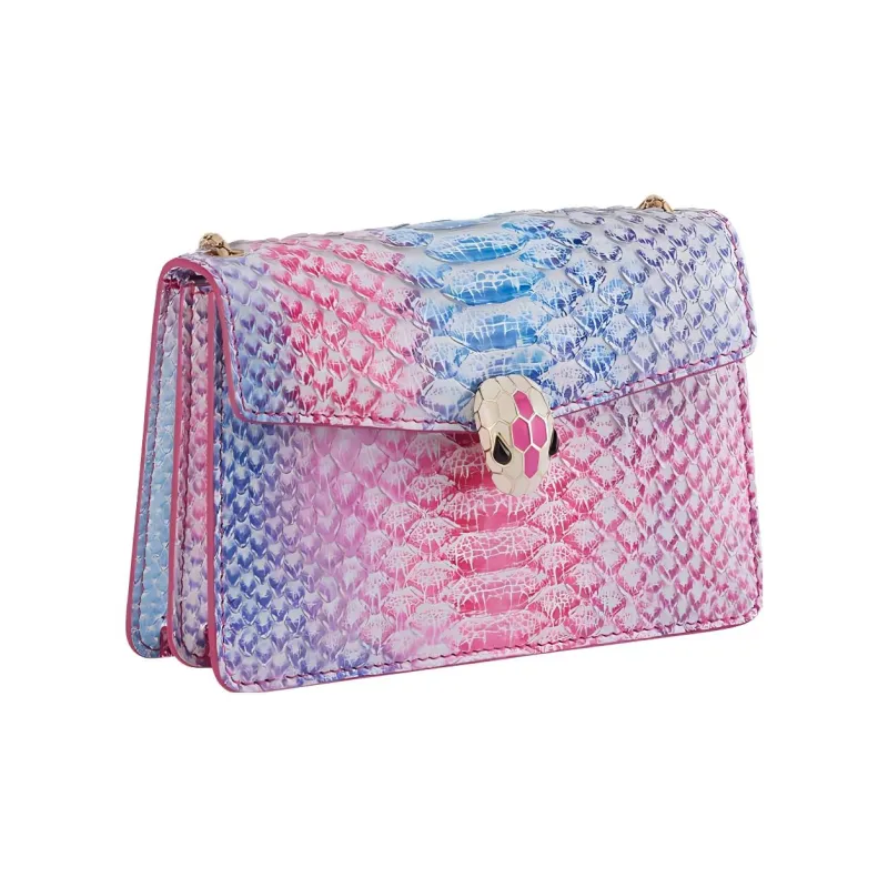 BVLGARI Serpenti Forever Python Skin Crossbody Bag, Shoulder Bag Mini Women's Multicolor-1