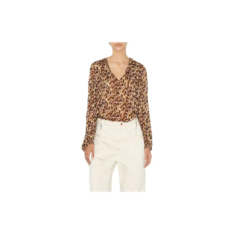 ISABEL MARANT ETOILE Daytonea Pattern-Printed Ruched Blouse-2