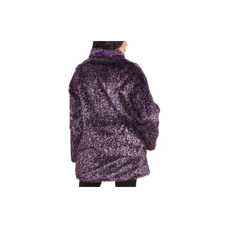 GUESS Larissa Faux-Fur Coat Coats Women's Purple-3