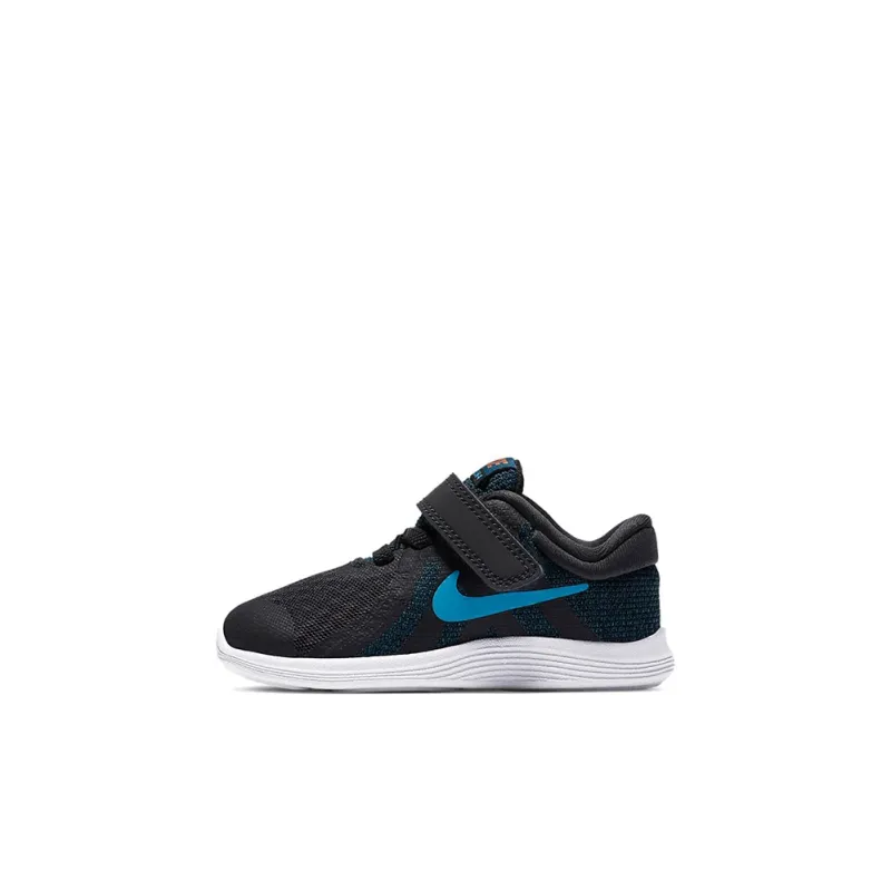 Nike REVOLUTION 4 Low Top Running Shoes Black Blue White Infant And Toddler-0