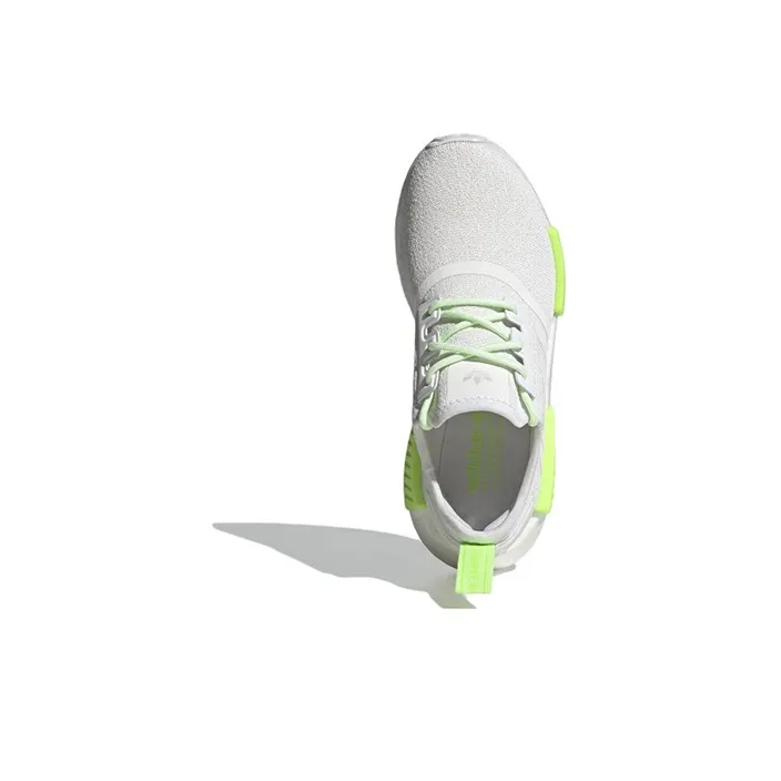Adidas Originals NMD_R1 J Wear Resistant Kids Lifestyle Shoes White Green Teenagers-4