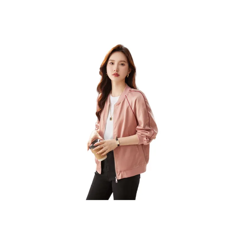 Still Quiet Baseball Jacket Women's Pink-3