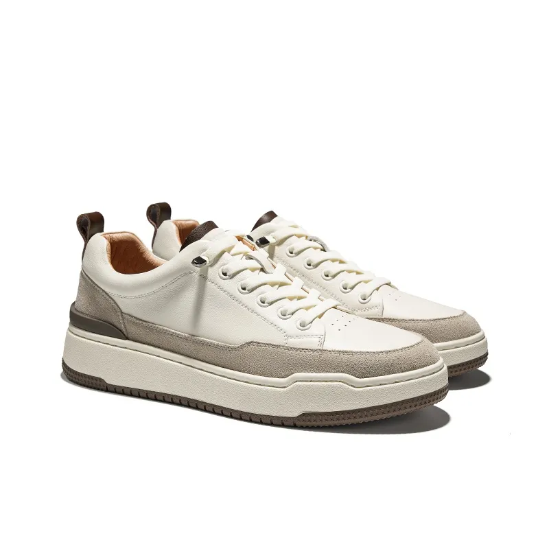 Hautton Jeans Skateboard Shoes Men's White-3
