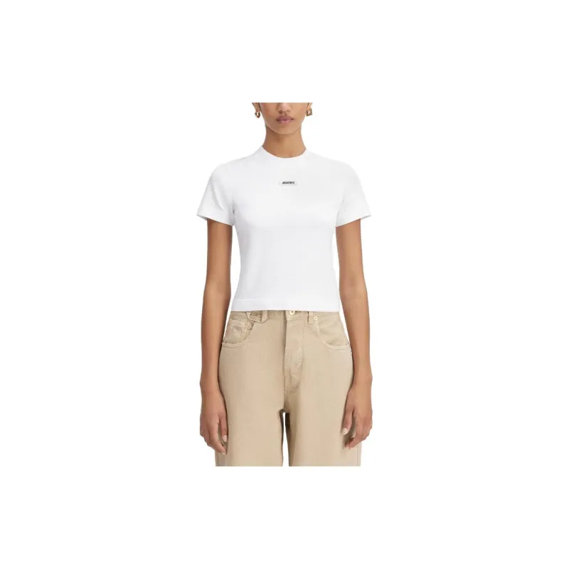 Jacquemus Le T Shirt Gros Grain 'White'-3