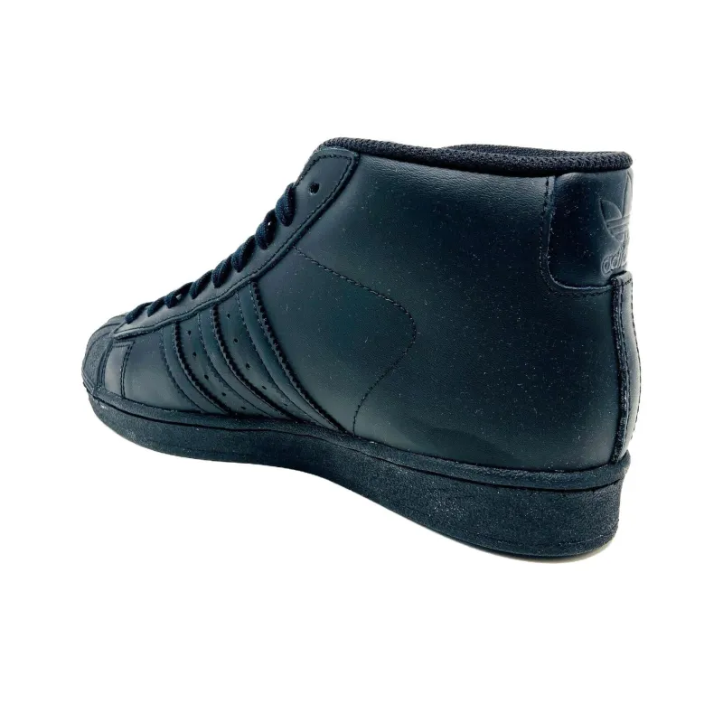 Adidas Originals Pro Model Abrasion Resistant Breathable Mid Top Kids' Skateboarding Shoes Black Teenagers-4