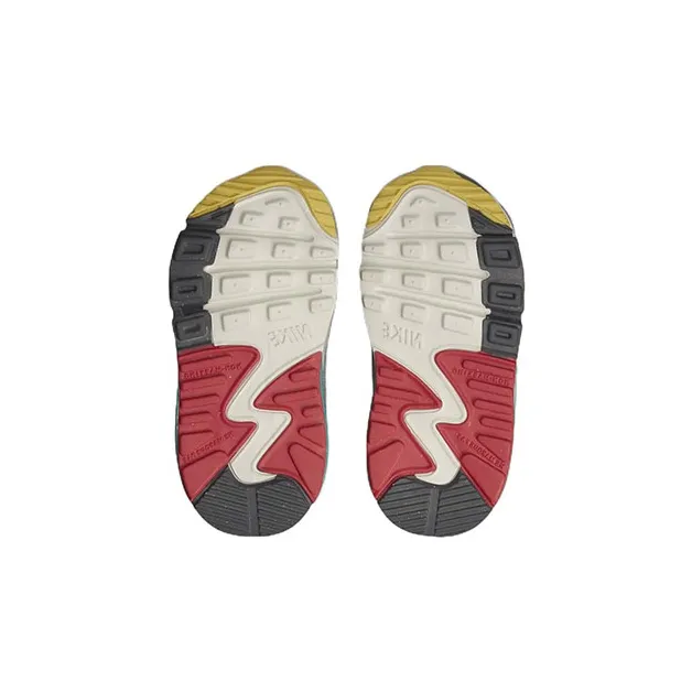 Nike Air Max 90 Slip Resistant Cushioning Abrasion Resistant Low Top Toddler Shoes Gray Yellow Infant And Toddler-5