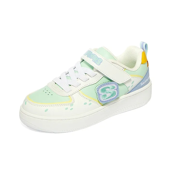 SPONGEBOB SQUAREPANTS x Skechers Anti-Slip Wear-Resistant Low-Top Kids' Skateboarding Shoes Green Teenagers-1