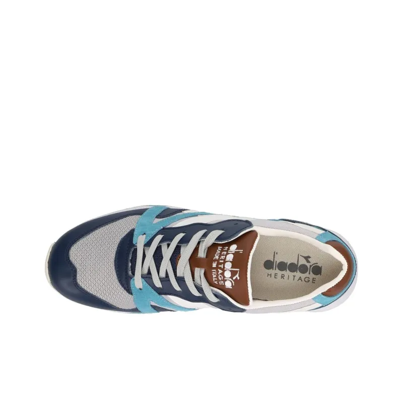 Diadora N9000 Anti-Slip Wear-Resistant Low-Top Casual Shoes Men's Blue White-3