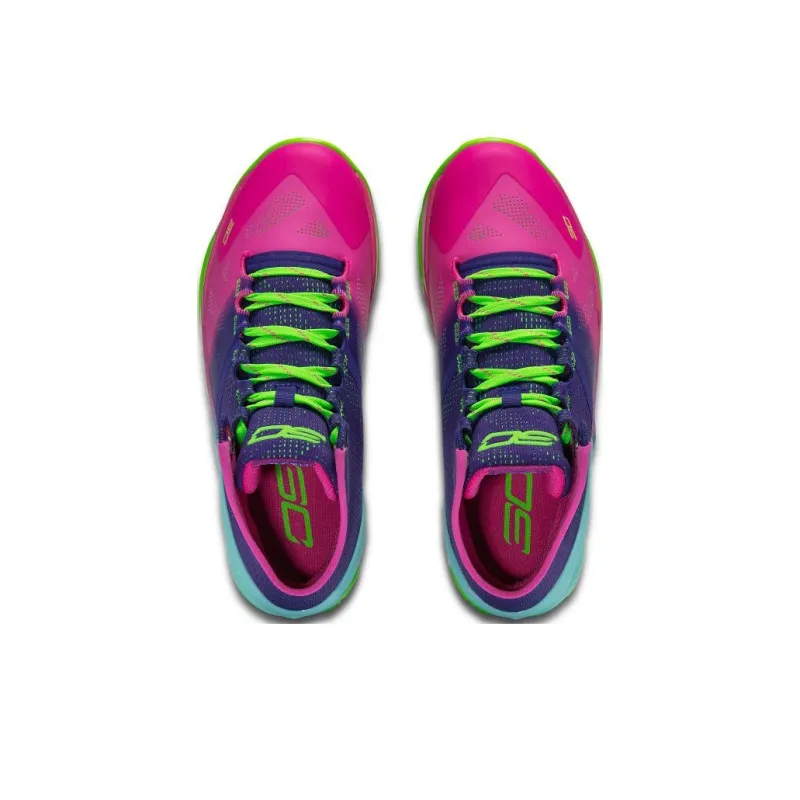 Under Armour Curry 2 Mid-Top Performance Basketball Shoes Pink Purple Blue Teenagers-3