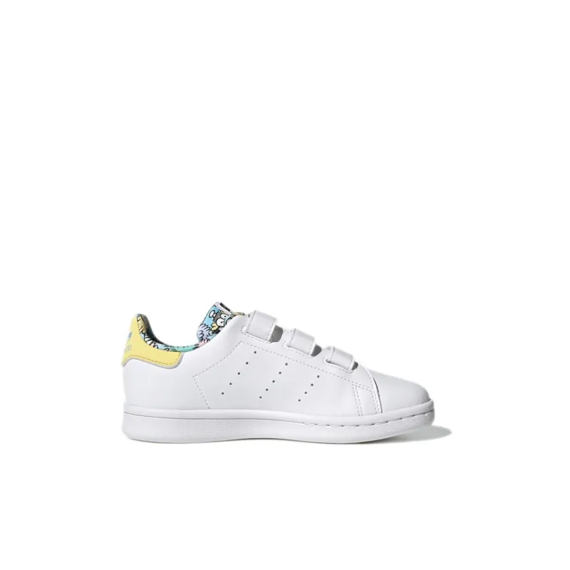 Adidas Originals STAN SMITH Collection Low Top Kids' Skateboarding Shoes White Yellow Children Aged 3 7 Years Old-1